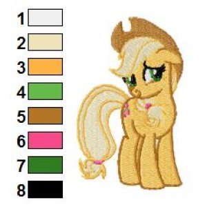 Shy Applejack My Little Pony Embroidery Design